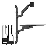 Mount-It! Heavy-Duty Wall Workstation, Ultrawide Monitor Arm, Keyboard Tray