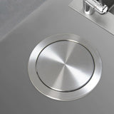 12L Built-in Kitchen Trash Bin with Flap Chute - Space-Saving Round Waste Container for Home & Office, Stylish Silver Design for Cabinets & Countertops, Easy Access & Cleanliness
