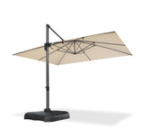PURPLE LEAF Patio Cantilever Umbrella 10' x 13' Large Space for Pool Beige