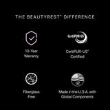 Beautyrest Silver BRS900 12” Extra Firm Queen Mattress, Cooling Technology, Supportive, CertiPUR-US, 100-Night Sleep Trial, 10-Year Limited Warranty, White