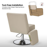 BarberPub Salon Chair for Hair Stylist, 360° Swivel Adjustable Height Hydraulic Styling Barber Chair for SPA&Home Salon, Barbershop 9446 (Creamy White)