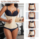 MISTHIN Waist Cincher Shaperwear for Womem Full Body Women Double Belt Wrap Corset Trainer Tummy Control Shaper (Nude, X-Small)