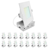 LUXRITE 5 Inch LED Recessed Light, ECO Backlit Mini Panel Spotlight, 5CCT 2700K-5000K, 1200 Lumens, High Output, 13 Watts, Dimmable, IC Rated, Wet Rated, ETL Listed, Energy Star, Square (16 Pack)