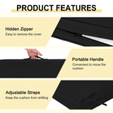 downluxe Waterproof Outdoor Chair Cushions Set of 4, 19" x 19" x 3" Patio Chair Cushion with Non-Slip Ties & Handle