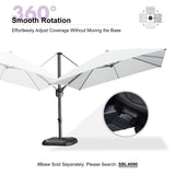 PURPLE LEAF Patio Umbrella Outdoor 10' x 10' Square Easy Assembly White