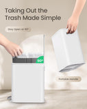Small Bathroom Trash Can with Lid Soft Close, Step Pedal, 5 Liter / 1.3 Gallon Stainless Steel Garbage Can