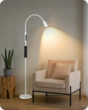 GOEBLESON Reading Floor Lamp, 74.2" Tall LED Lamp, with 360° Flexible Gooseneck & Touch & Remote Control, Ajustable Color & Beam, Crafts Standing Lamp, for Reading, Task Craft, Living, White WW16LD05