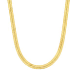 ONTHOLOGIE, 9.4 mm Herringbone Chain Necklace for Women Men 18K Gold Over Italian 925K Stamped Solid Sterling Silver, Flat Snake Chain, 18 Inch