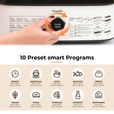 Hxankit 450C/842F Electric Food Steamer,Superheated Steam Cooker, 40% Less Fat, Premium Borosilicate Glass Lid, 10 One-Touch Presets, No Descaling 2+ Years, Real-Time Temp Display, 8 Qt 1800W White