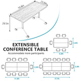4 Pack Folding Conference Room Tables with Wheels, Modular 70.8IN Black Desks for School Classroom Office Meeting Training Seminar