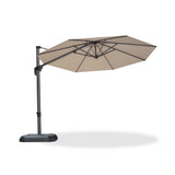 PURPLE LEAF Cantilever Umbrella 10 Feet Round Smooth 360° Rotation Beige