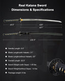 1045 Steel Damascus Geometric Wakizashi, Hand Forged Full Tang Sword
