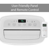 LG 7,000 BTU (DOE) 10,000 BTU (ASHRAE) Portable Air Conditioner, 115V, Cools 300 Sq.Ft. (12' x 25' Room Size), Quiet Operation, LCD Remote Control, and Window Installation Kit, White