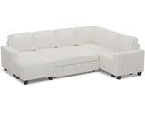 Belffin Corduroy Sleeper Sofa Bed with Storage Chaise Modular Sectional Sofa Couch