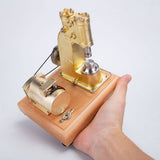 MechPuConToy Mini Brass Piston Power Hammer Model Industrial Forging Machine (Motor Drive Version)
