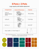 VEVOR Commercial Food Warmer, 7 Pans + 2 Pots Electric Steam Table, 1800W Professional Buffet Catering Food Warmer with Shield Undershelf Wheels, Stainless Steel Server for Party Restaurant Hotel