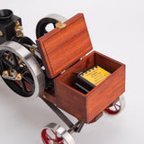 MechPuConToy Hit and Miss Engine Kit That Runs, HM-01 Assembled Engine Model + Metal 4-SWheel Steering Flatbed Transport Cart + Accessory Triad + (CDI Igniter + Spark Plug) Kit