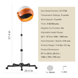 VEVOR 1875W Hooded Bonnet Dryer with Variable Speed, Temperature, Timer, and Wheels for Beauty Salon and Home Spa