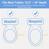 Soaids Raised Toilet Seat Risers for Seniors, Elevated Toilet Seat with Handles, 3-Level Height Adjustable, Support up to 300 Lbs