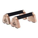 Push Up Stand, 2 PCS Wood Parallettes Bars, 9" Wooden Calisthenics Equipment, Handstand Blocks and Pushup Handles