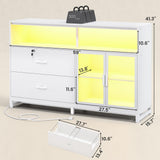 File Cabinet, 2 Drawers Filing Cabinets for Home Office fit Legal/Letter/A4 File