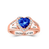 Oseew 2027 10K Class Ring High School College Graduation (Rose Gold)