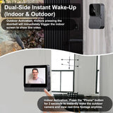 Wireless Doorbell Camera with Monitor, Video Doorbell with Display, Two-Way Audio,Night Vision,IP65 Waterproof for Outdoor, No APP, No WiFi, Comes with an 8GB Memory Card (M10)