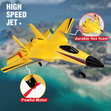 SU-27 RC Airplane,2.4GHz 2 Channel Remote Control Plane with Gyro Night Lights and 2 Batteries, Easy to Fly for Adults, Beginners and Kids Yellow Toy