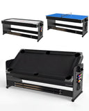7 ft 3-in-1 Multi-Game Table Air Hockey, Billiards & Ping Pong Combo with Powerful Airflow & Full Accessories for Game Room, Basement, Family Fun