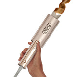 TYMO CurlPro Plus Automatic Rotating Curling Iron - Upgraded Long Barrel Curling Wand for Long Hair, Ceramic Hair Curler for Women, Anti-Scald, Tangle-Free, 600M Ionic, Dual Voltage, Gold, 1 1/4 Inch