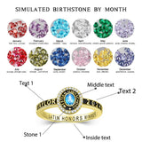 Oseew 2027 Custom Class Graduation Ring High School for Women (Yellow Gold)
