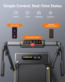 Acezoe 3 in 1 Under Desk Treadmill with Incline, Walking Pad with Removable Desk Workstation, Adjustable Height for Different Need, 300lbs Capacity, Foldable Compact for Home Small Office,Yellow