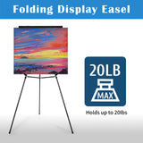 Falling in Art 63 1/2'' Aluminum Flip Chart Easel Stand, Black, 4 Pack