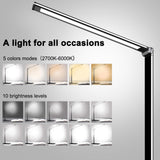 AFROG 8-in-1 LED Desk Lamp with 10W Fast Wireless Charger,USB Charging Port,Desk Lamps for Home Office,5 Color Mode 7 Brightness Desk Light Night Light,40Min Timer, Reading Table Lamp for Bedroom