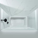 WOODBRIDGE 60” x 32” Four-Piece Direct-to-Stud Alcove Tub Surround with Right-Drain Hole Soaking Bathtub Combo in White