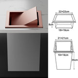 Built in Stainless Steel Trash Can for Countertop Swing Function Kitchen Bin with Integrated Garbage Chute Concealed Paper Towel Holder Rose Gold Lid + Waste Bin