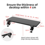 Sisyphy Ergonomics Desk Extender Tray, 21.7x9.5" Punch-Free Clamp on, Foldable Keyboard Drawer Tray, Table Mount Arm Wrist Rest Shelf, Computer Elbow Arm Support