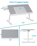 Laptop Bed Tray Desk, Adjustable PVC Leather Desktop Lap Desk, Portable Laptop Table Stand (Large, Gray & X-Large, Black) SAIJI