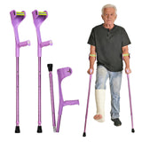 Uoieeong Forearm Crutches for Adults, 10-Level Adjustable & Foldable - Lightweight Aluminum Crutches with Anti-Fall Cuff, 300LBS Capacity for Elderly & Injury Recovery (2PCS)