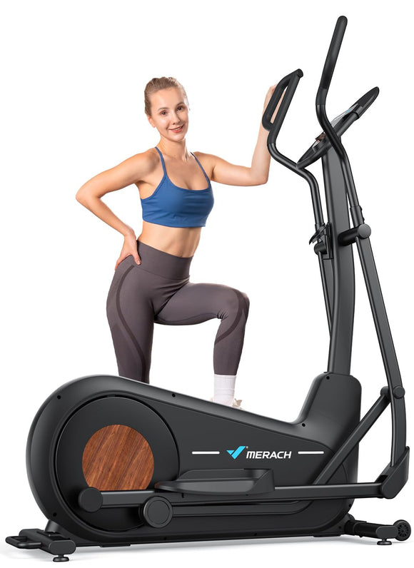 MERACH Elliptical Machine, Elliptical Exercise Machine with 18.5IN Stride, Hyper-Quiet Magnetic Drive System, Elliptical Trainer with 16 Resistance Levels, 400LBS Loading Capacity MERACH