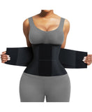 FeelinGirl Workout Waist Cincher Trainer Corset Shaper Tummy Slimmer Plus Size Belly Band for Women Black S