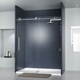DELAVIN Frameless Shower Door, 56-60"W x 75"H Adjustable Glass Shower Door
