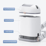 ELPHECO Bathroom Trash Can with lid 2.5 Gallon, Motion Sensor, White Golden