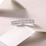 Oseew Lab Grown Diamond Wedding Bands For Women 0.25CT Created Diamond Eternity Ring Band Christmas Valentines day(white gold)