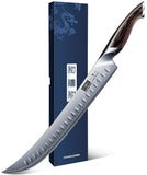 HOSHANHO Carving Slicing Knife, 12 Inch Japanese High Carbon Steel Brisket Knife with Ergonomic Pakkawood Handle, Razor Sharp Curved Butcher Breaking Knives for Meat Cutting