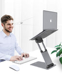 Height Adjustable Laptop Stand for Desk, Dual Foldable Aluminum Computer Riser
