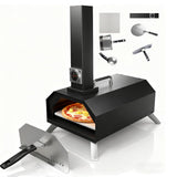 Pizza Oven Outdoor 12" Portable Pellet Pizza Stove Wood Fired Stainless Steel Pizza Maker for Backyard or Outside Camping With