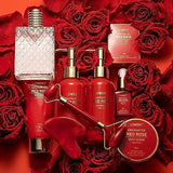 Anniversary Gifts for Women, Spa Bath and Body Gift Set, Red Rose Gift Basket Relaxation, Pampering, Thank You, Birthday Gifts for Mom Her with Perfume, Jade Roller, Quartz Gua Sha Stone & More