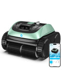Pool Vacuum for Inground Pools, 4-in-1 Cordless Robotic Pool Cleaner for Above Ground Pools,Triple-Motors,Wall & Waterline Cleaning, App Support, OTA Upgrade up to 1,614 Sq.ft (Black Green)