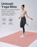 YOTTOY Large Yoga Mat (75 * 52 * 1/2inch),Extra Wide TPE Exercise Mat,Non-Slip Workout Mat for Pilates, Fitness, Barefoot, Home Gym Studio with Strap and Towel